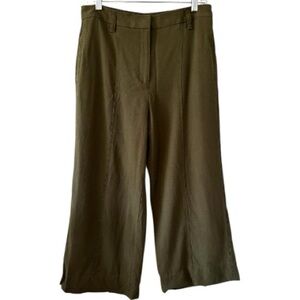 Ann Taylor Olive Green Wide-Leg Lyocell Pants